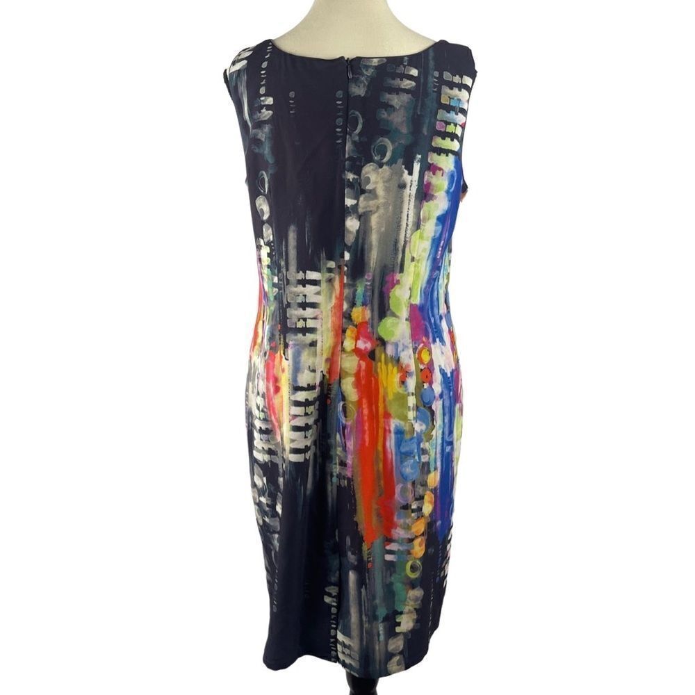 Multicolor Abstract Print Sleeveless Dress